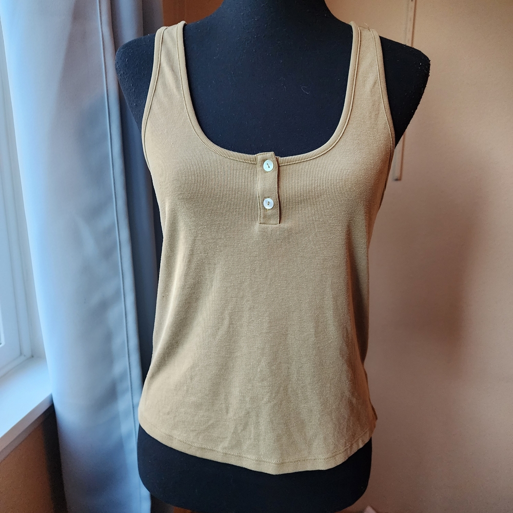 Saltwater LUXE Buttoned Tan Tank Top